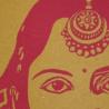 Thumbnail for Linoprint ‘Indian Queen’ – handgedrukt A4 kunstwerk in fuchsiaroze op kraftpapier